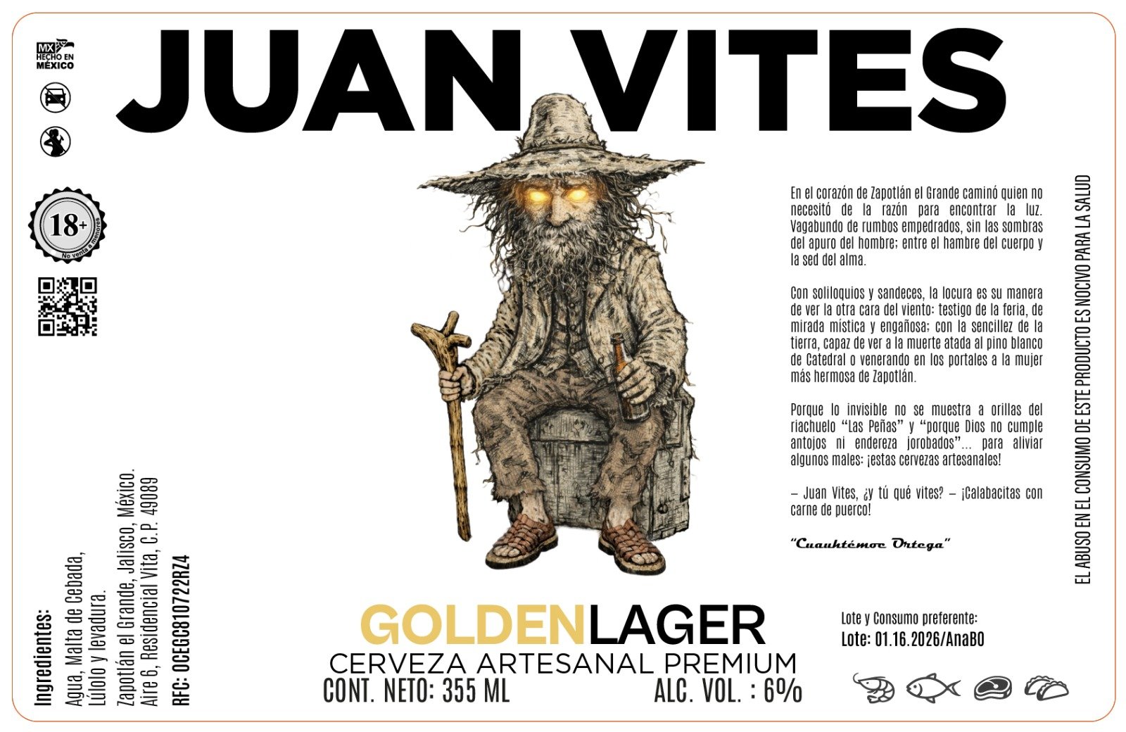 Juan Vites Golden Lager Artesanal Premium